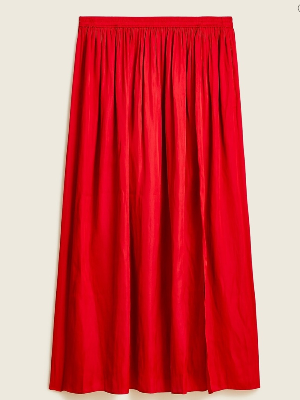 J.Crew Womens Skirt Sz 2 Featherweight Crinkle Satin Maxi Side Slit Deep Ruby